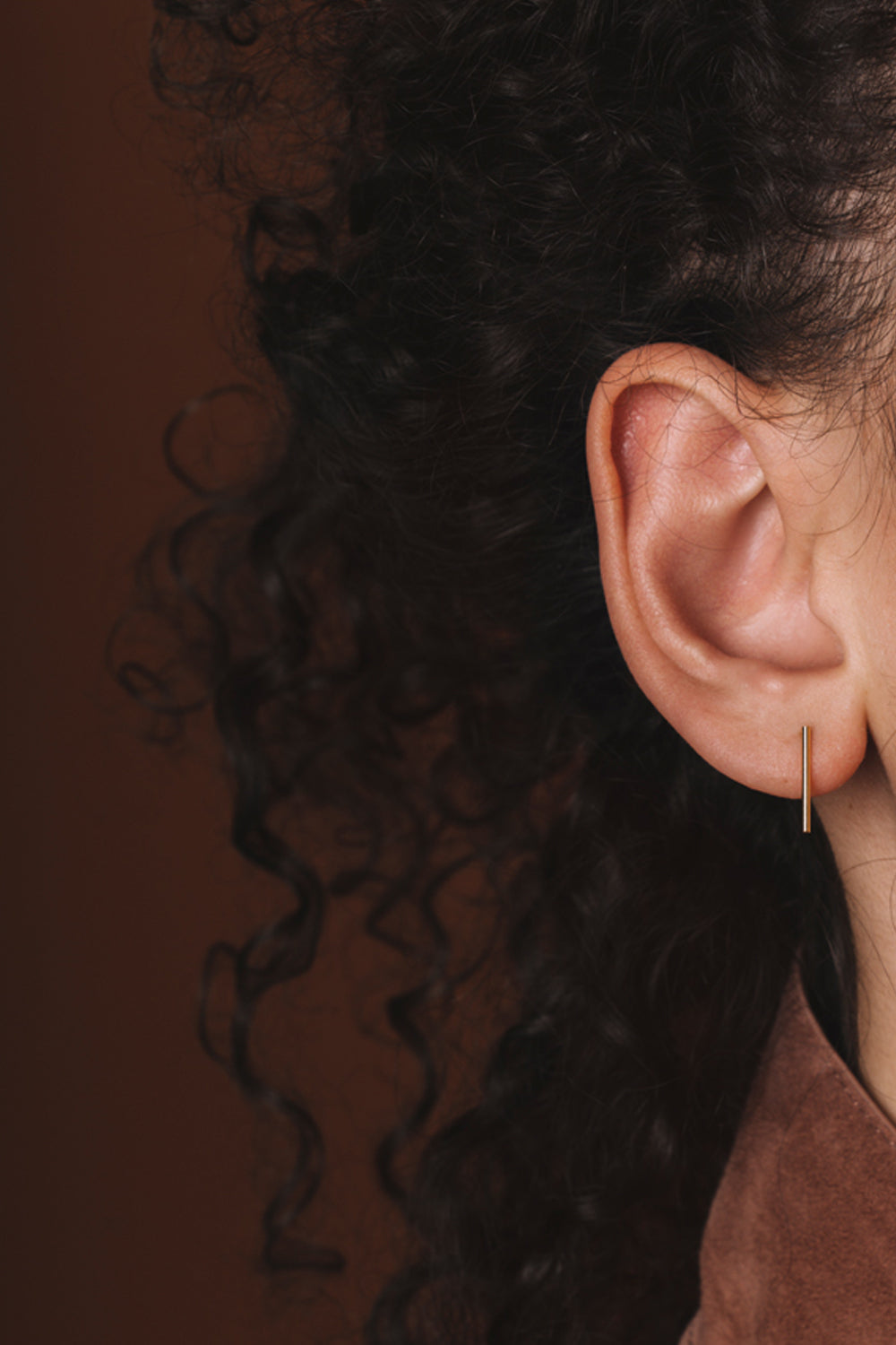 Long round stripe earrings