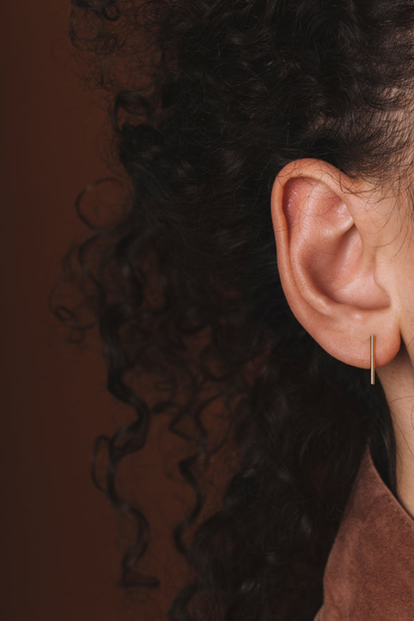 Long round stripe earrings