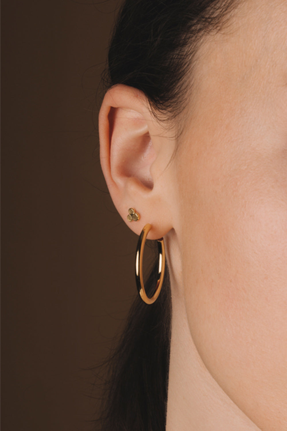 triple dots earrings, vermeil