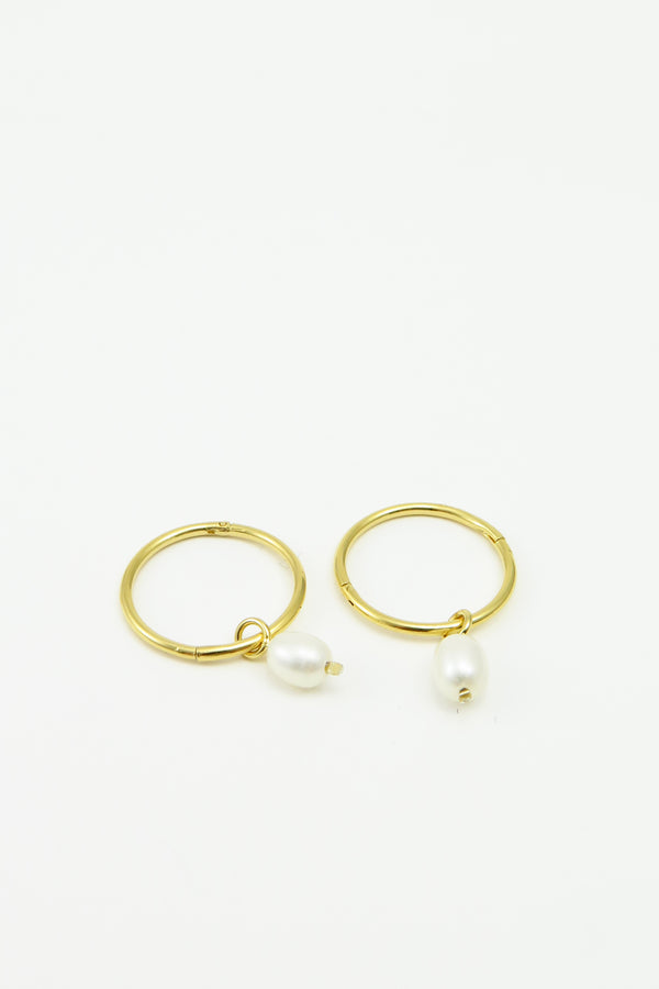 Hoops with pearls, vermeil