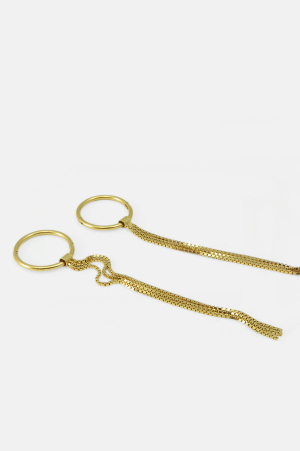 Hoop earrings with fringes