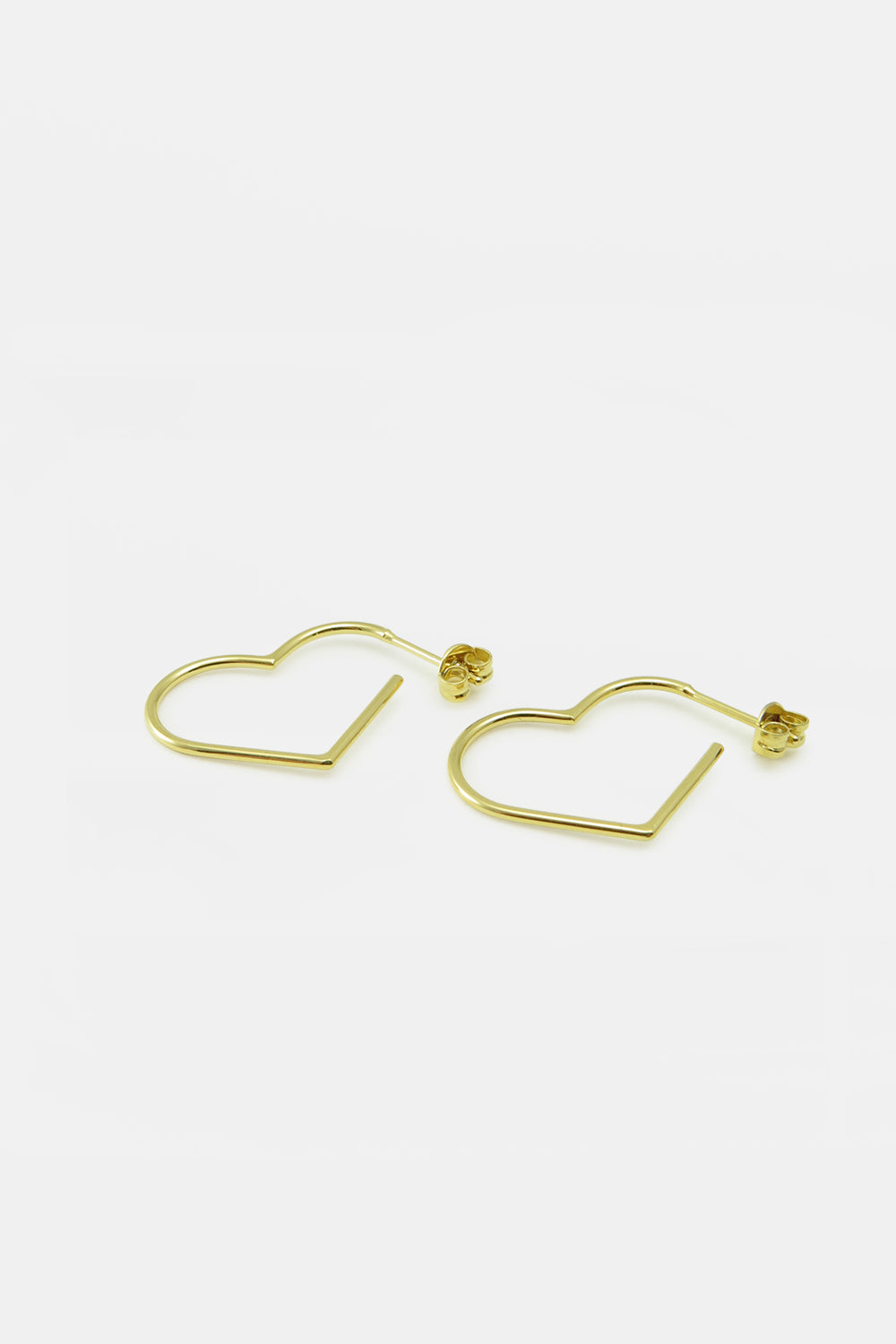 Wire heart earrings with earpin