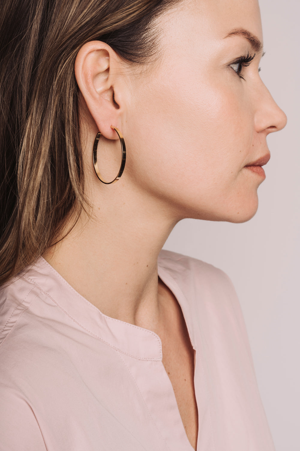 Oorbellen Oval Hoop Shine