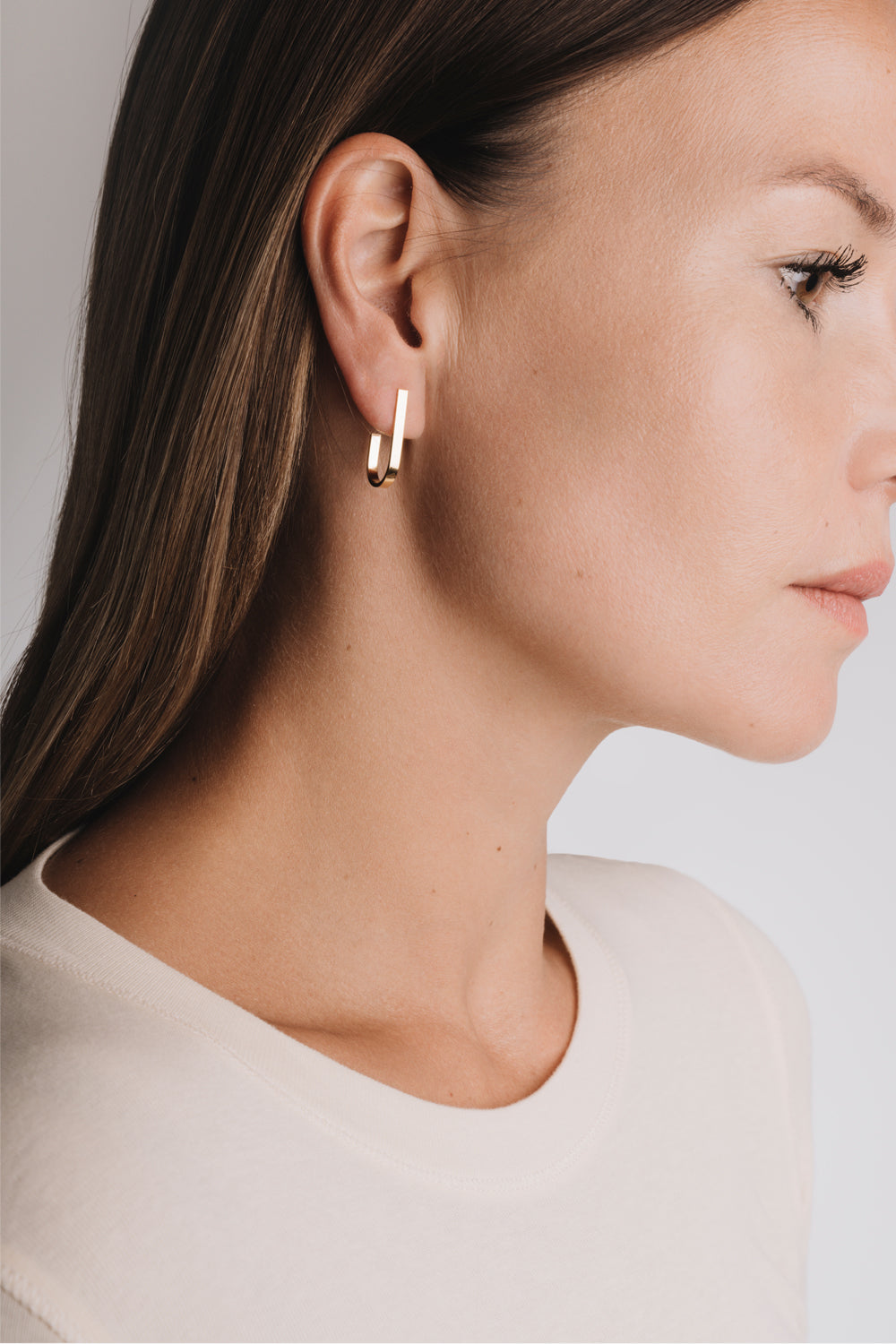 large u-shape band earrings