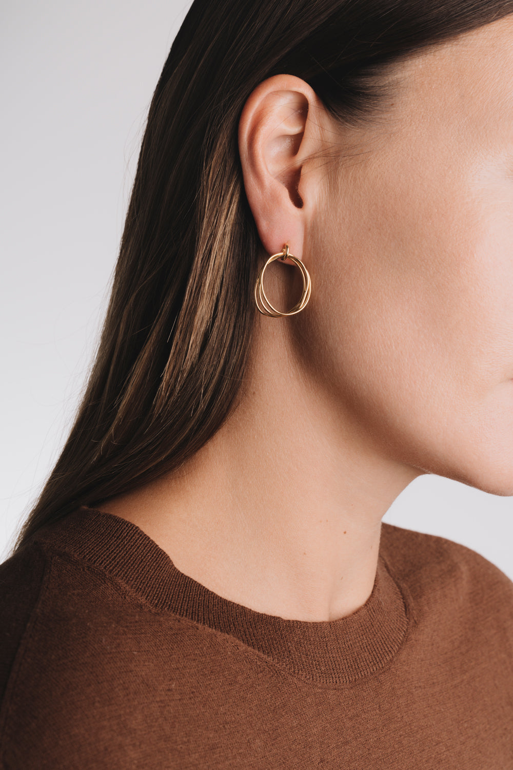 Triple oval earrings